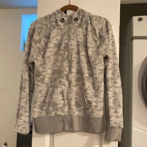 Camouflage gray zip up hoodie 90 degree by reflex size large